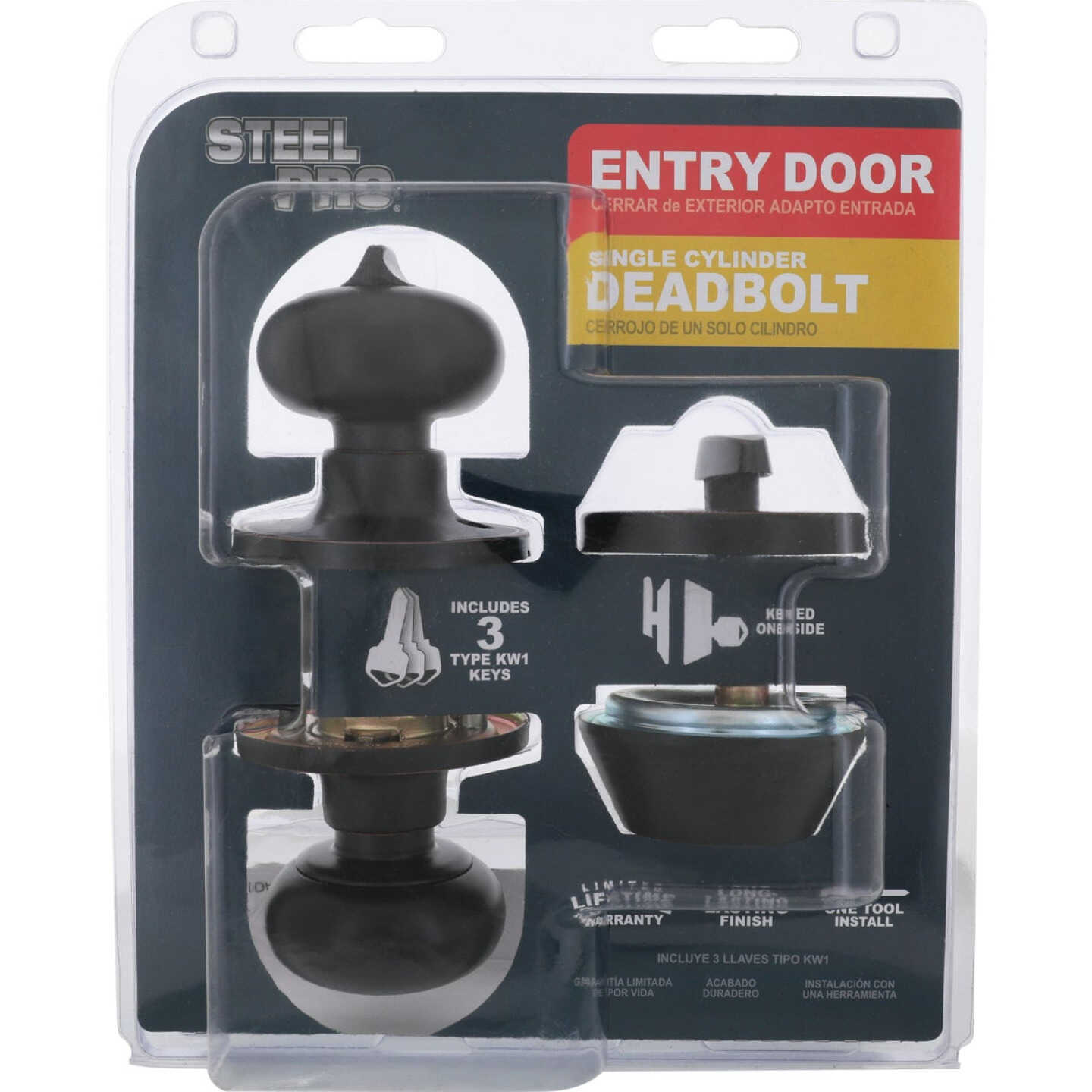 Steel Pro Oil Rubbed Bronze Deadbolt and Door Knob Combo Image 6