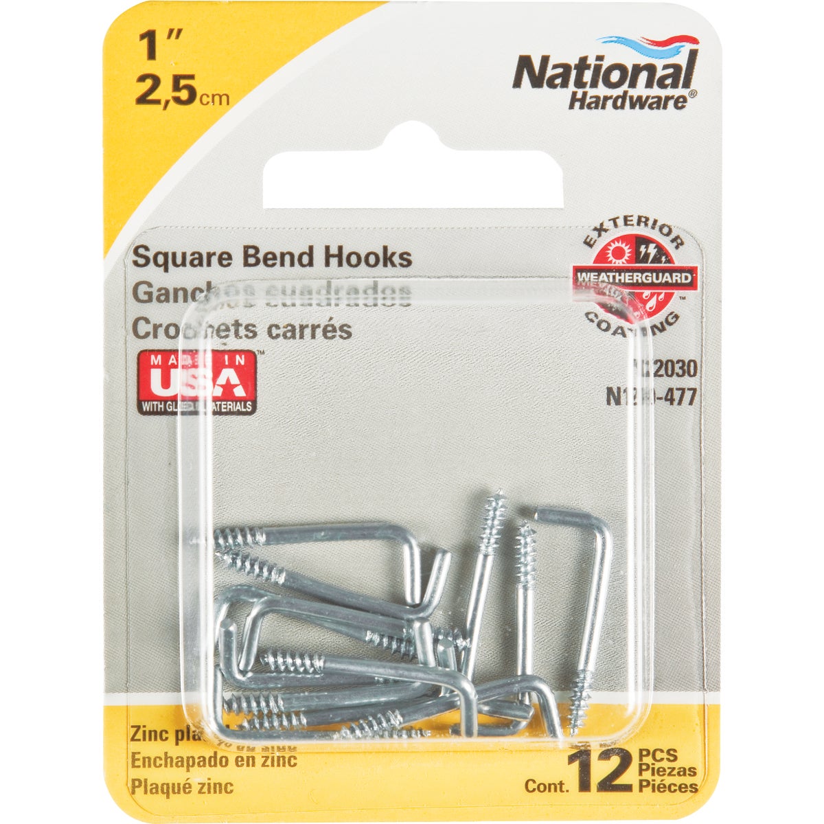 National Hardware Square Bend Screw Hook Shoulder Hook (12 Count) Image 2