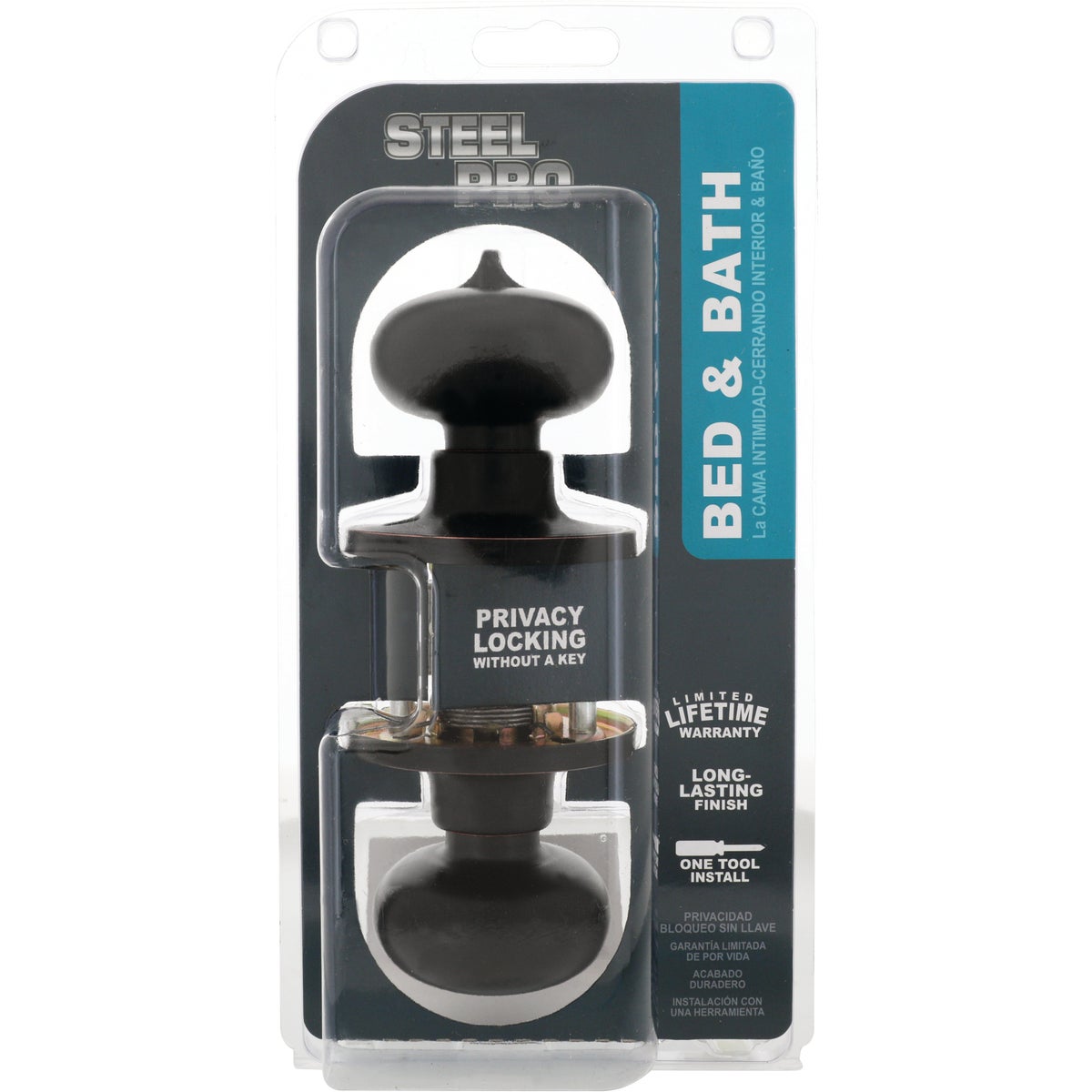 Steel Pro Oil Rubbed Bronze Bed & Bath Door Knob Image 3