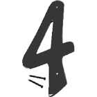 Hy-Ko 4 In. Satin Black Number 4 Image 1