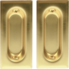 Johnson Hardware 3 In. Rectangular Brass Flush Pocket Door Pull (2-Count) Image 1
