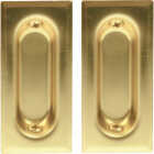 Johnson Hardware 3 In. Rectangular Brass Flush Pocket Door Pull (2-Count) Image 1