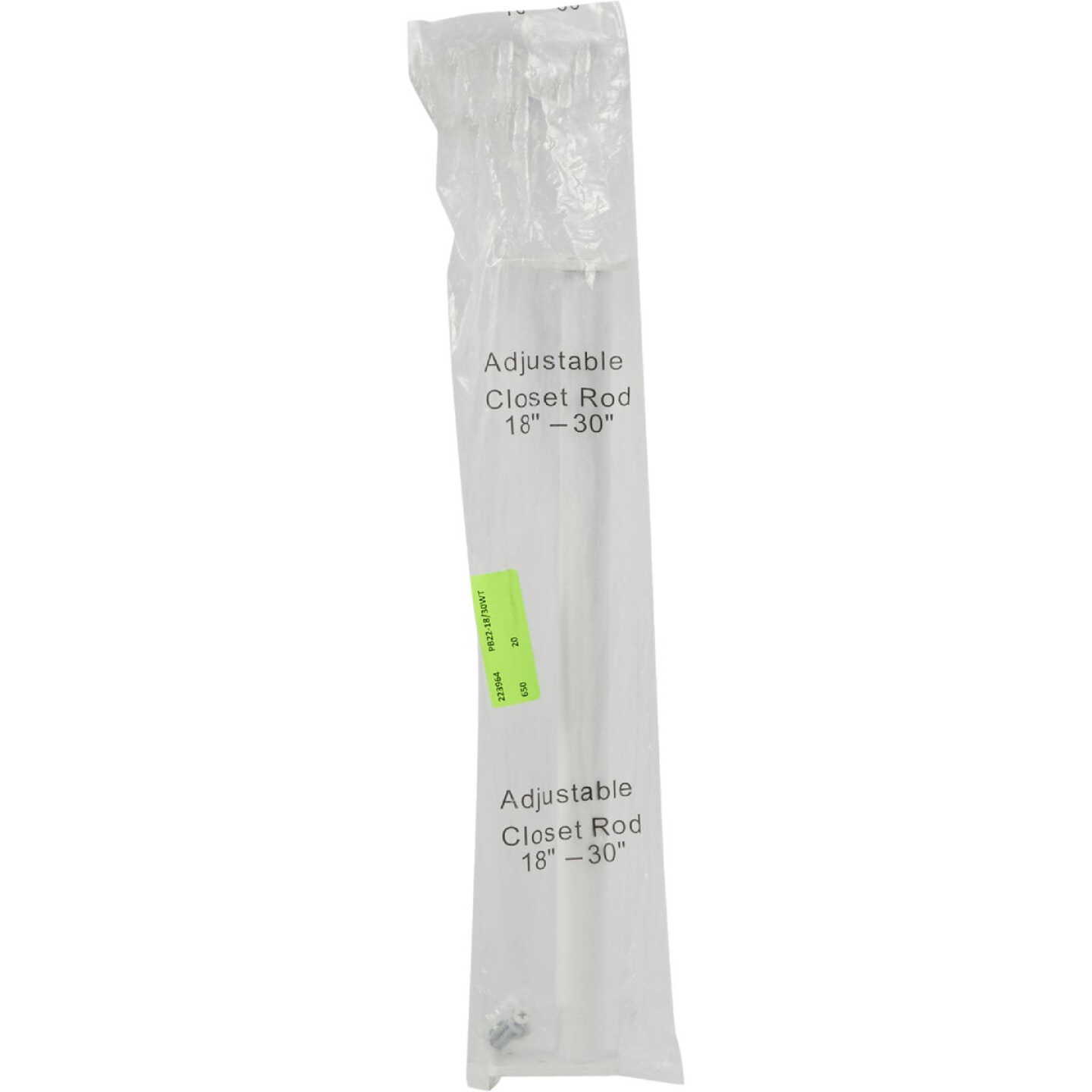 John Sterling Closet-Pro 18 In. to 30 In. x 1 In. Adjustable Closet Rod, White Image 2