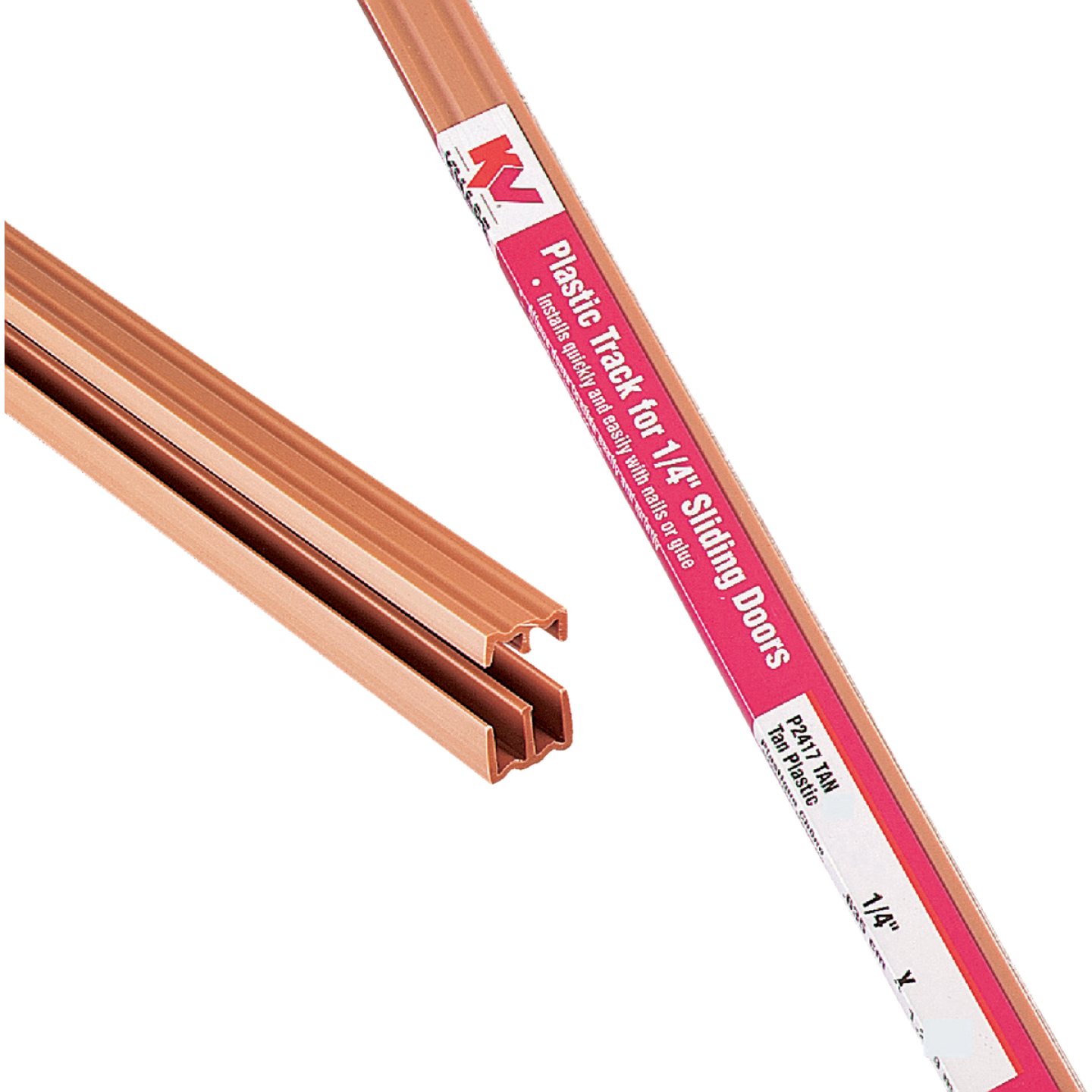 Knape & Vogt Plastic 1/4 In. x 72 In. Sliding Door Track & Guides Image 1