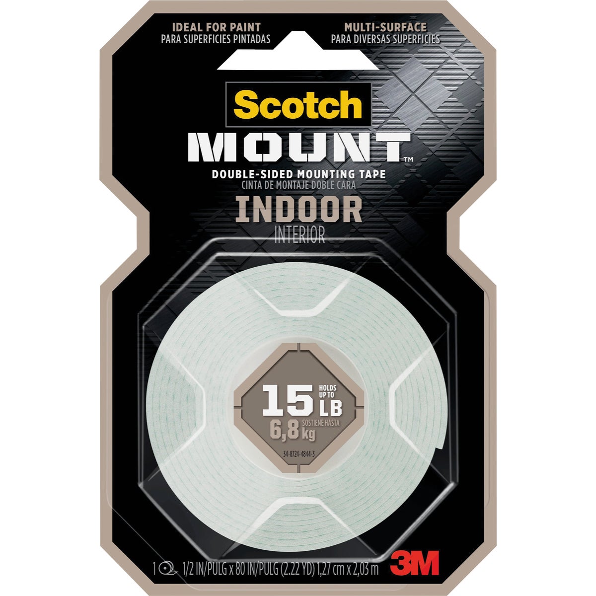Scotch Mount 1/2 In. x 80 In. Indoor Double-Sided Mounting Tape 
