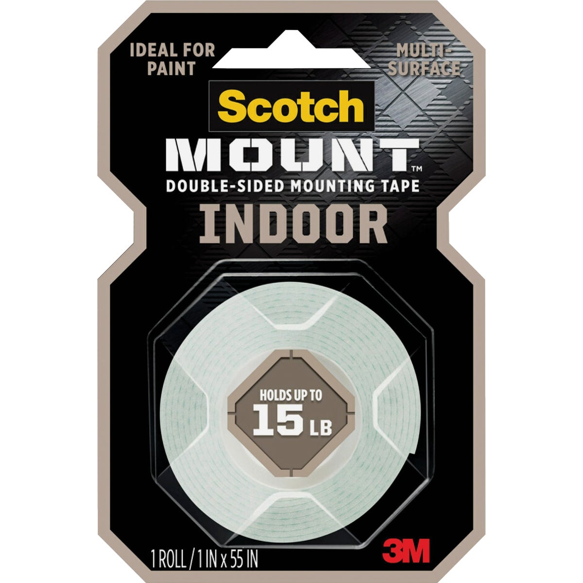 Scotch-Mount 1 In. x 55 In. Indoor Double-Sided Mounting Tape 