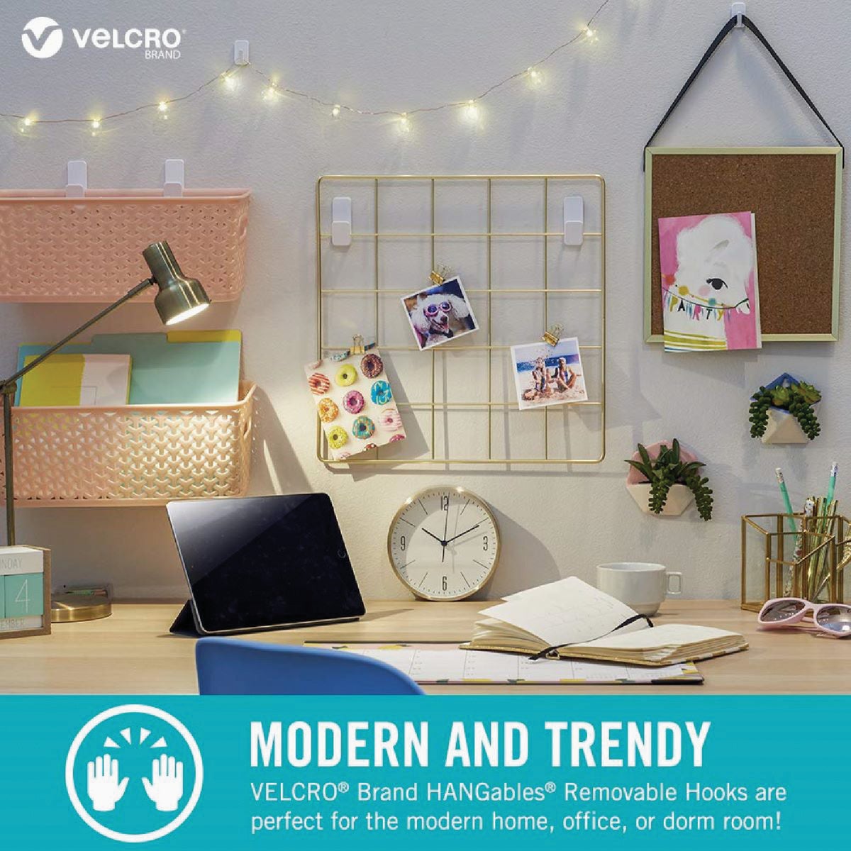 Velcro Brand Hangables 3 Lb. Capacity Black Removable Medium Hook (2 Count) Image 2