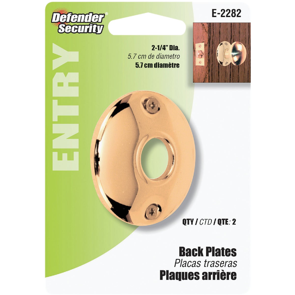 Defender Security 2-1/4 In. Replacement Door Knob Rose Image 2