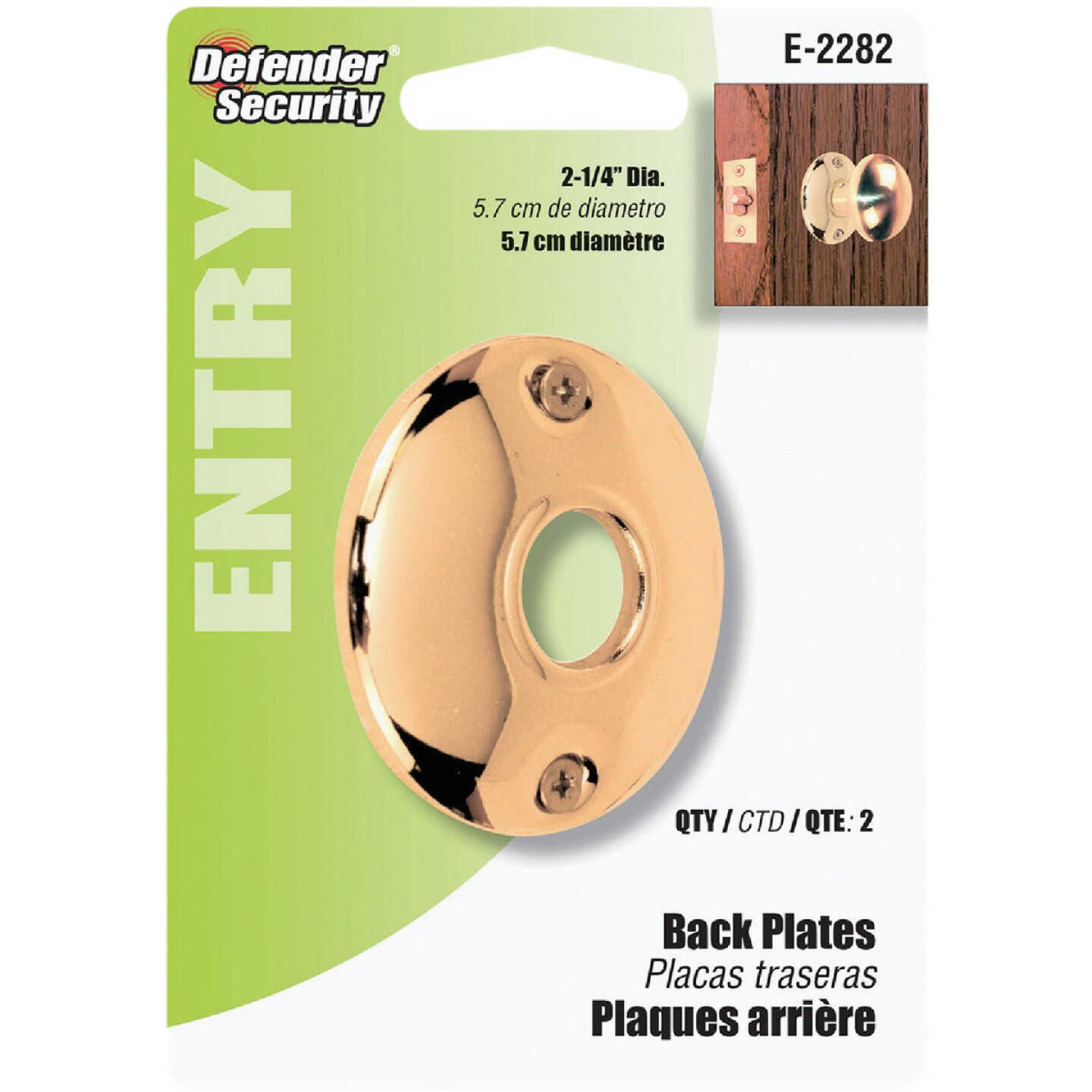 Defender Security 2-1/4 In. Replacement Door Knob Rose Image 2