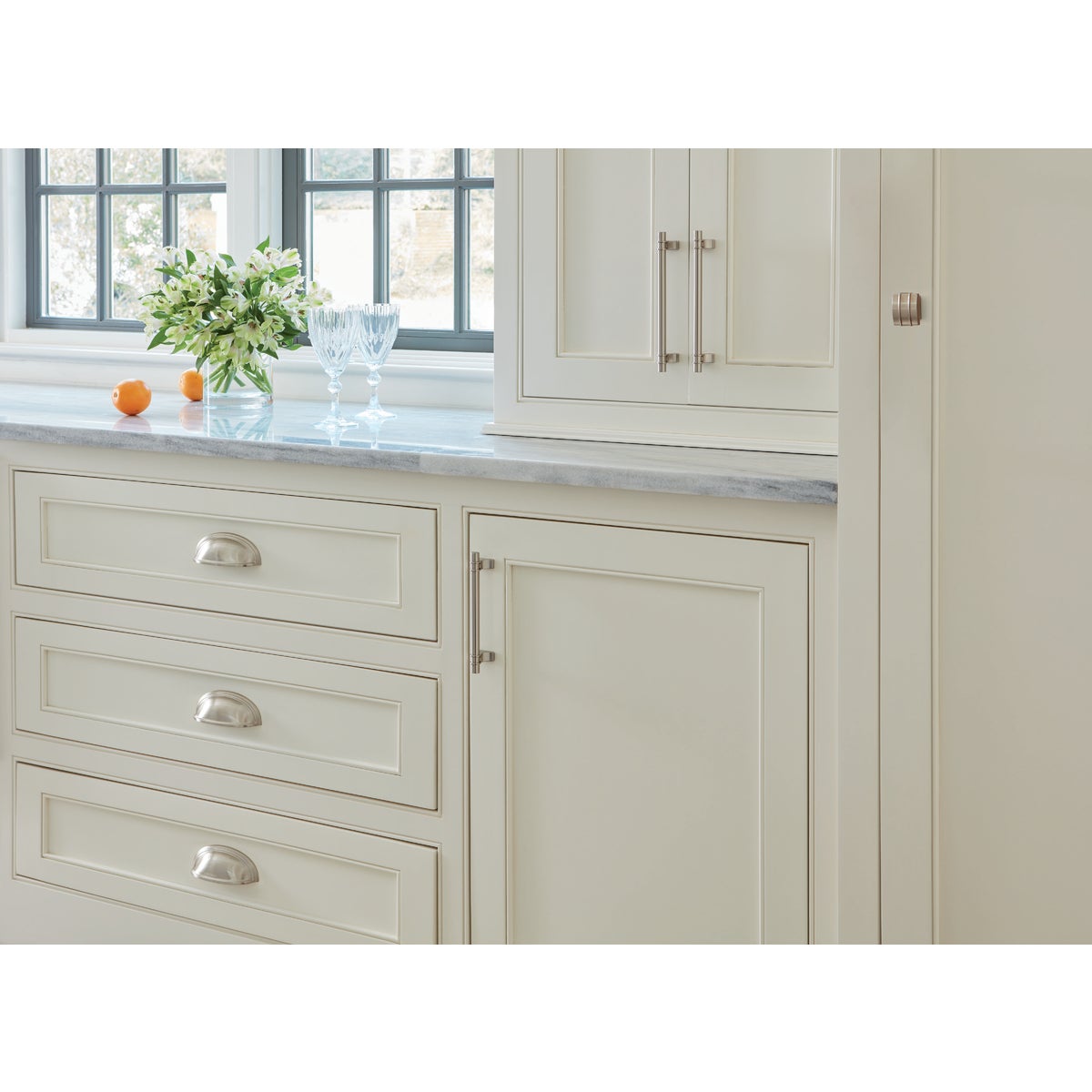 Amerock Ashby 3 & 4 In. Satin Nickel Cup Cabinet Drawer Pull Image 2