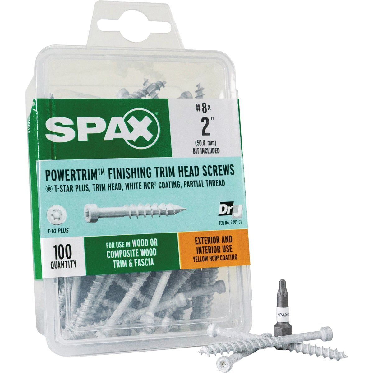 SPAX PowerTrim #8 x 2 In. T10 Plus Cylindric Head HCR (Exterior Rated) White Trim Screw (100-Ct.) Image 1