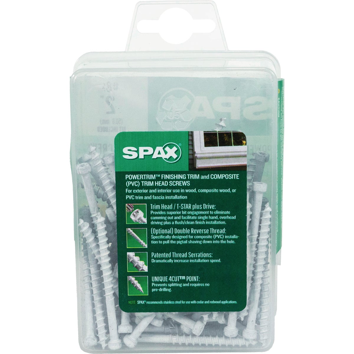 SPAX PowerTrim #8 x 2 In. T10 Plus Cylindric Head HCR (Exterior Rated) White Trim Screw (100-Ct.) Image 7