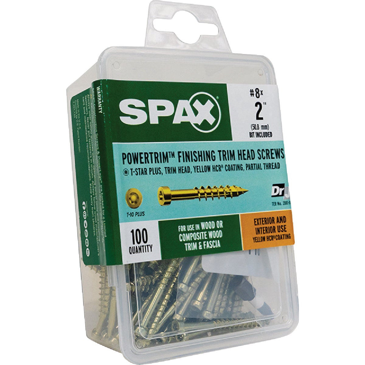 SPAX #8 x 2 In. T10 Plus Cylindrical Head HCR (Exterior Rated) Yellow Trim Screw (100 Ct.) Image 6