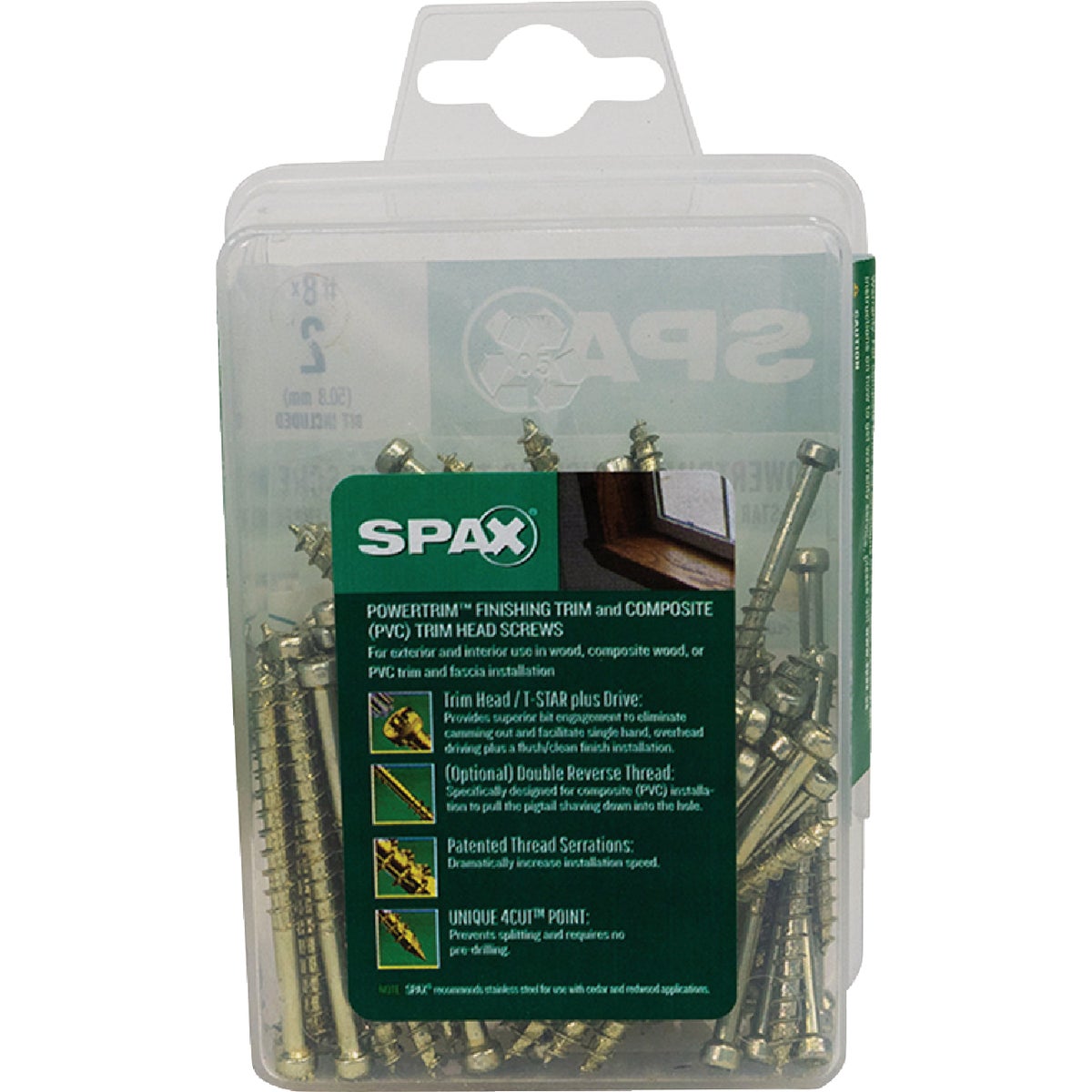 SPAX #8 x 2 In. T10 Plus Cylindrical Head HCR (Exterior Rated) Yellow Trim Screw (100 Ct.) Image 5