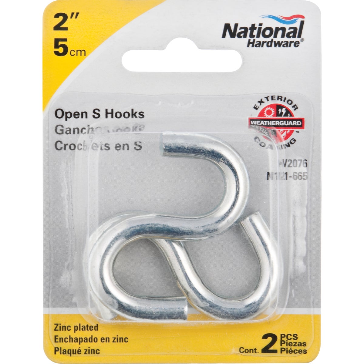 National Hardware 2 In. Zinc Heavy Open S Hook (2-Count) Image 2