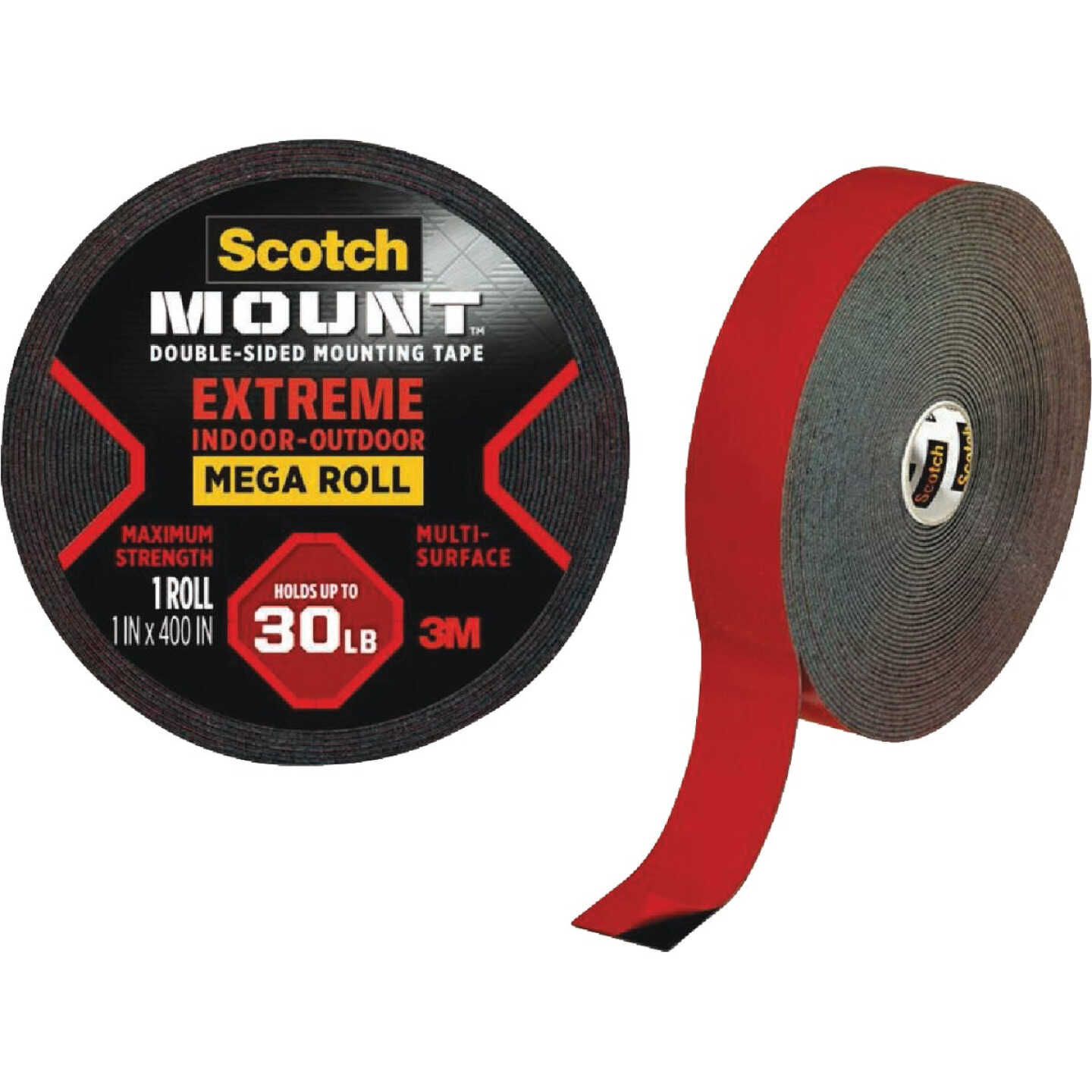 Scotch Mount 1 In. x 400 In. Extreme Double-Sided Mounting Tape Mega Roll Image 1
