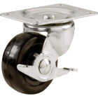 Shepherd Hardware 2-1/2 In. General-Duty Soft Rubber Swivel Plate Caster with Brake Image 1