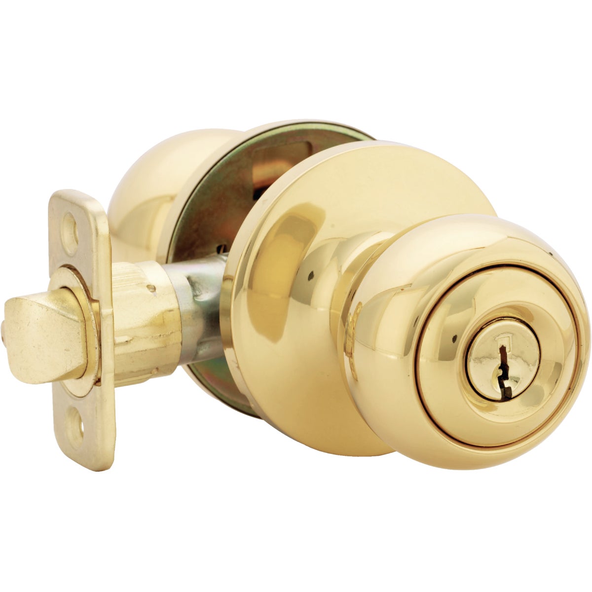 Steel Pro Polished Brass Entry Door Knob Image 3