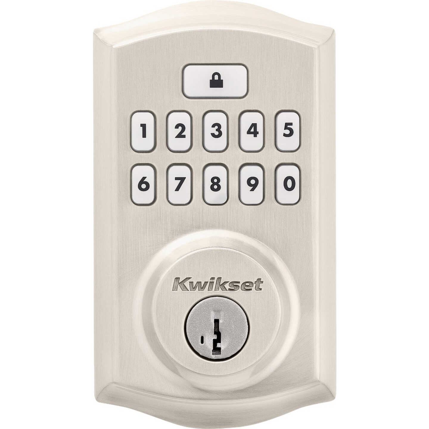 Kwikset Signature Series Traditional SmartCode Satin Nickel Electronic Deadbolt Image 1
