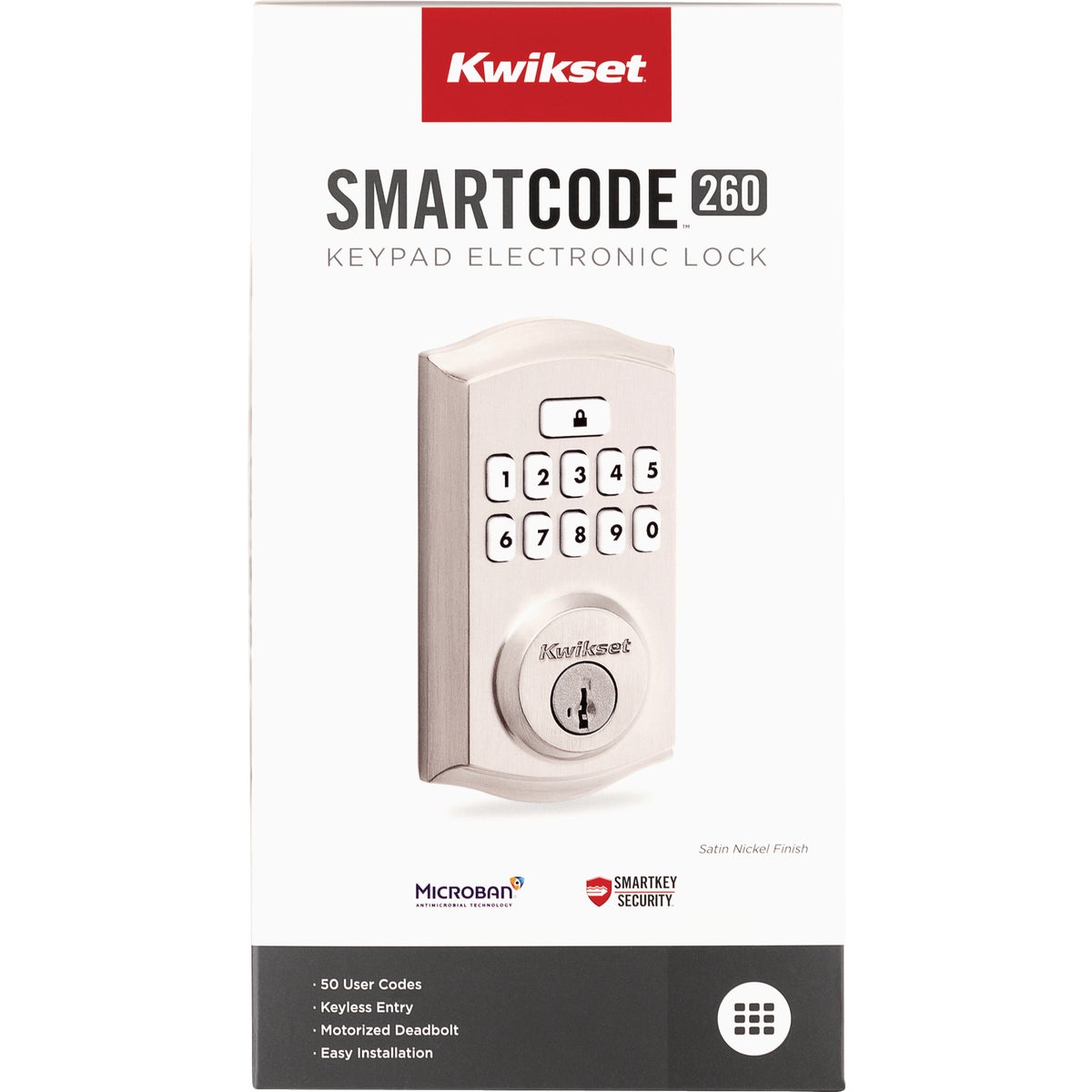 Kwikset Signature Series Traditional SmartCode Satin Nickel Electronic Deadbolt Image 2