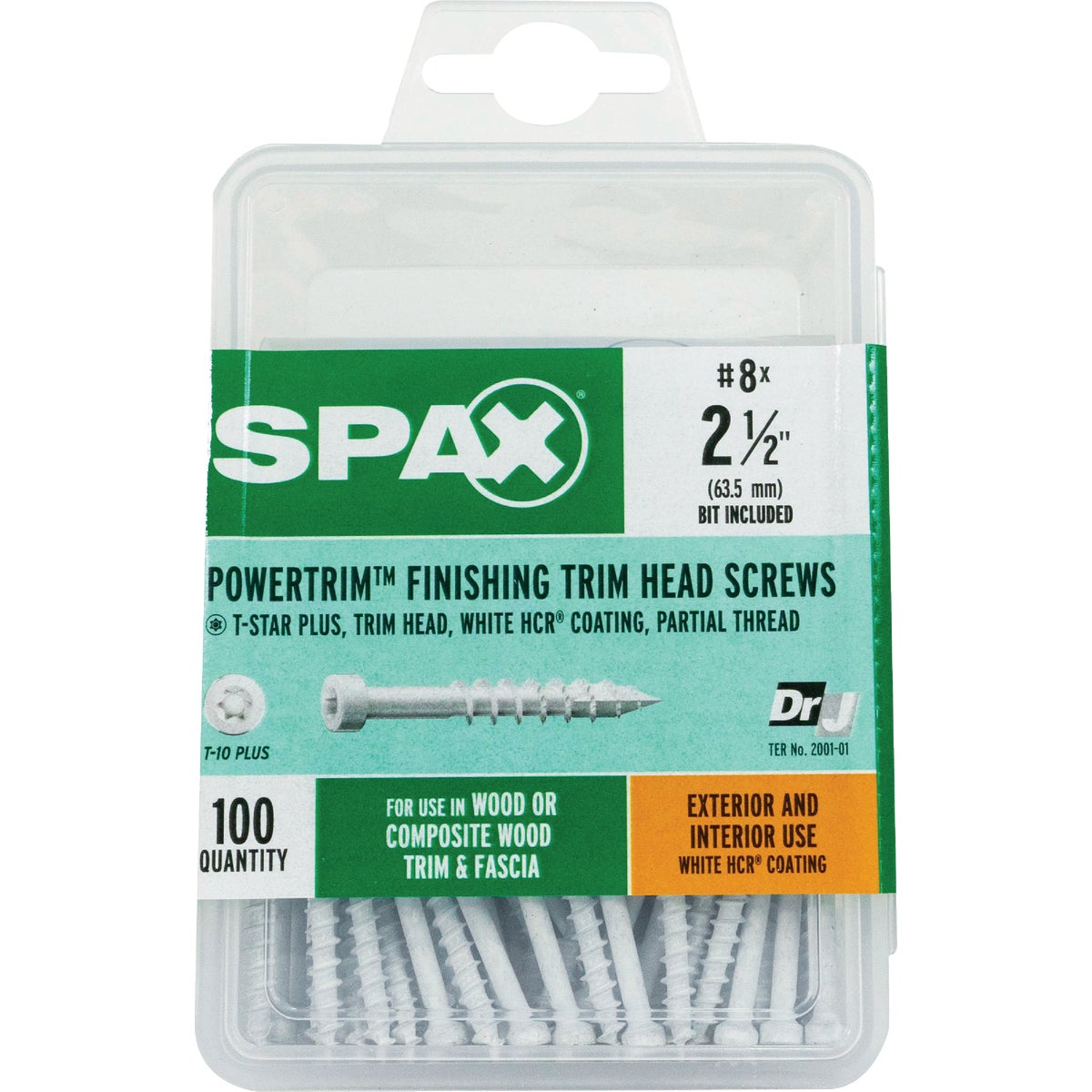 SPAX PowerTrim #8 x 2-1/2 In. T10 Plus Cylindric Head HCR (Exterior Rated) White Trim Screw (100-Ct.) Image 5