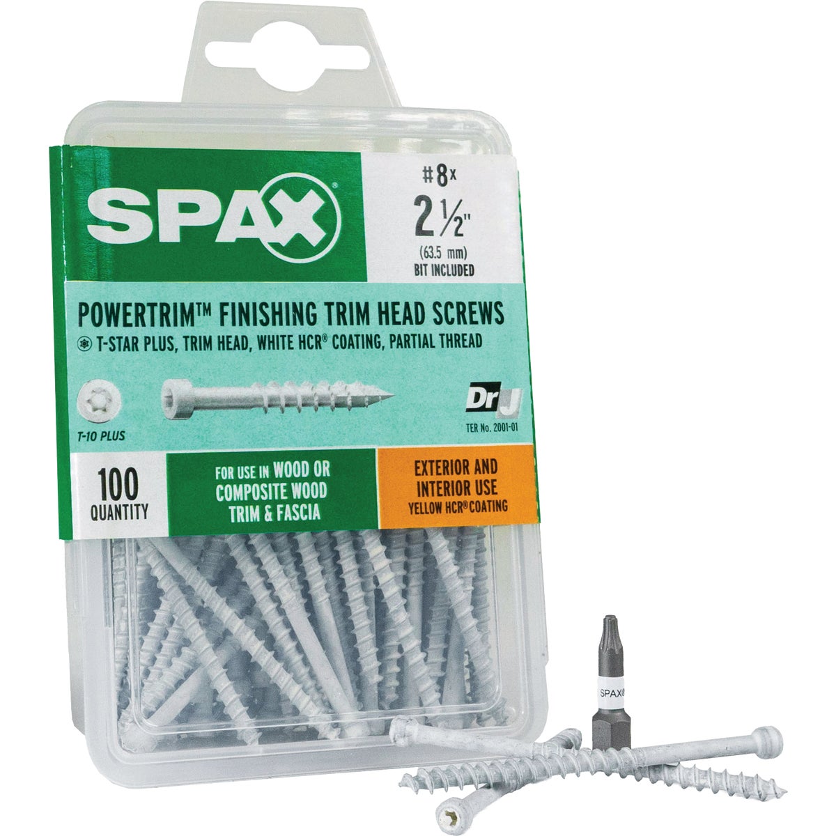 SPAX PowerTrim #8 x 2-1/2 In. T10 Plus Cylindric Head HCR (Exterior Rated) White Trim Screw (100-Ct.) Image 1