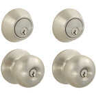 Steel Pro Brushed Nickel Deadbolt and Door Knob Combo Image 1