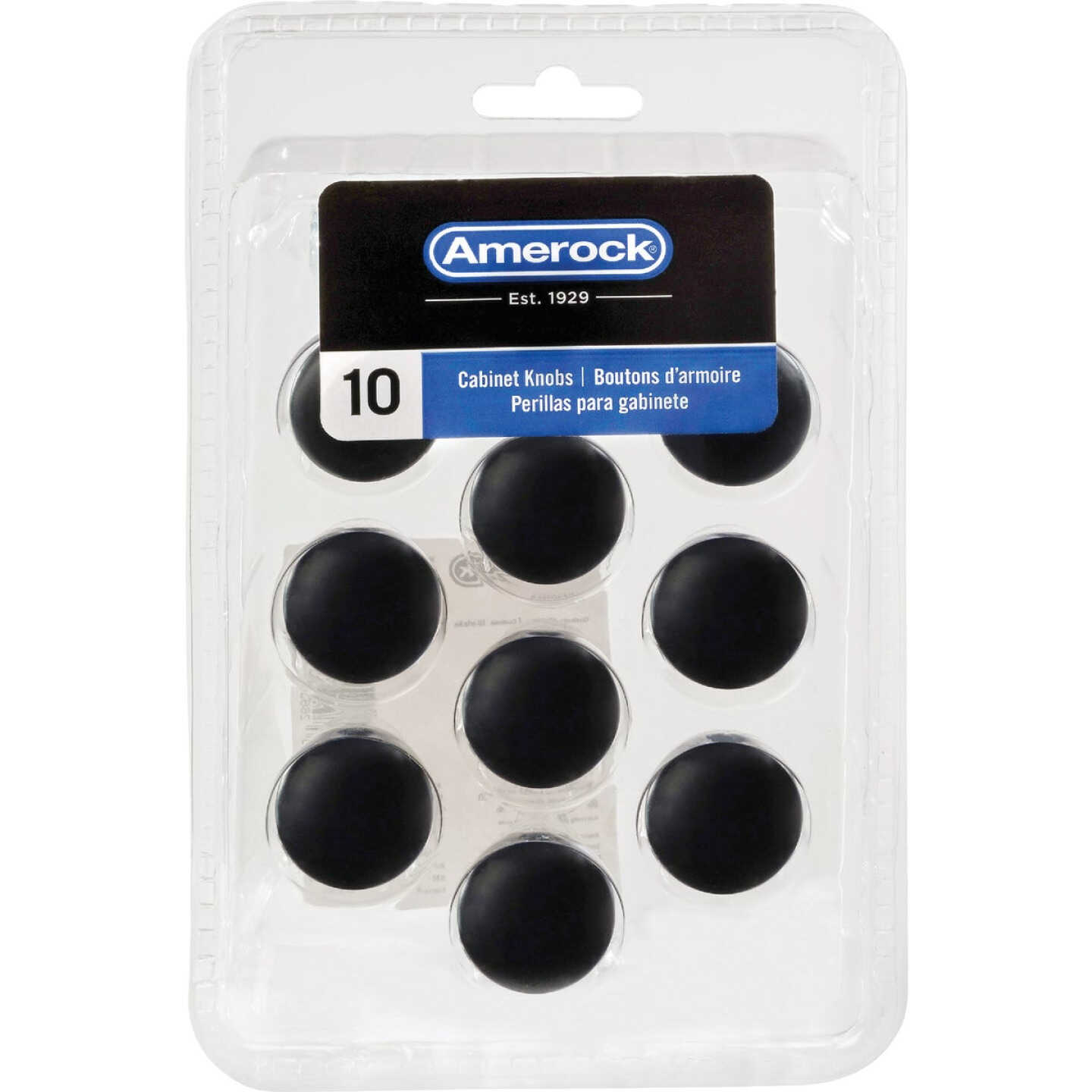 Amerock Edona 1.25 In. Dia. Round Matte Black Cabinet Knob (10-Pack) Image 2