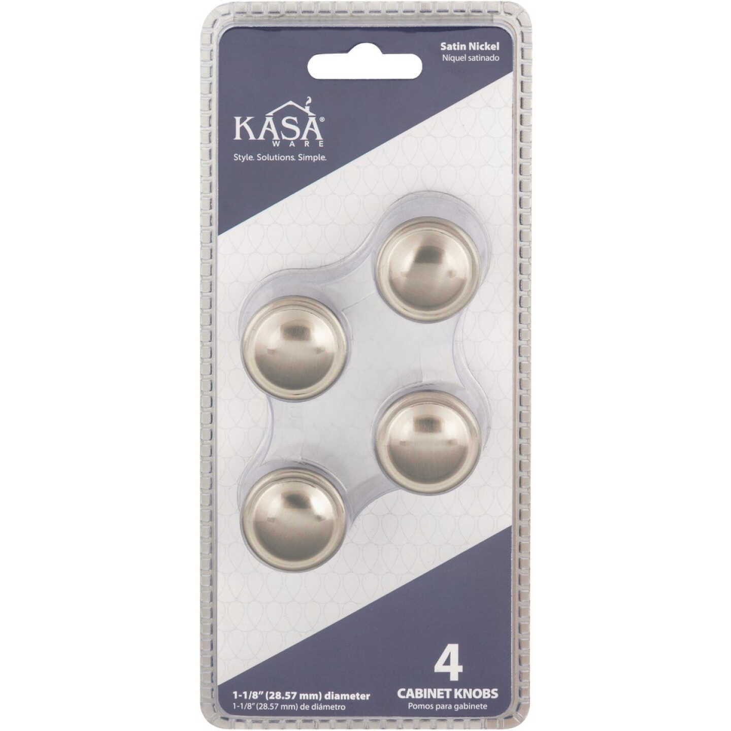 KasaWare 1-1/8 In. Diameter Satin Nickel Cabinet Knob (4-Pack) Image 3