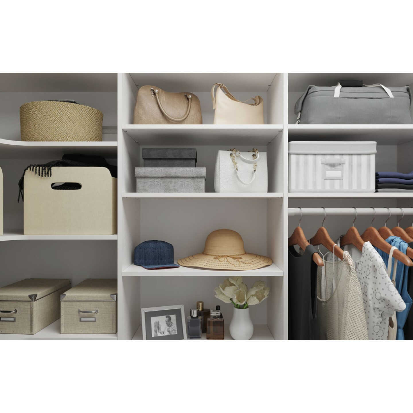 Easy Track 2 Ft. W. x 14 In. D. Laminated Closet Shelf, White (2-Pack) Image 2