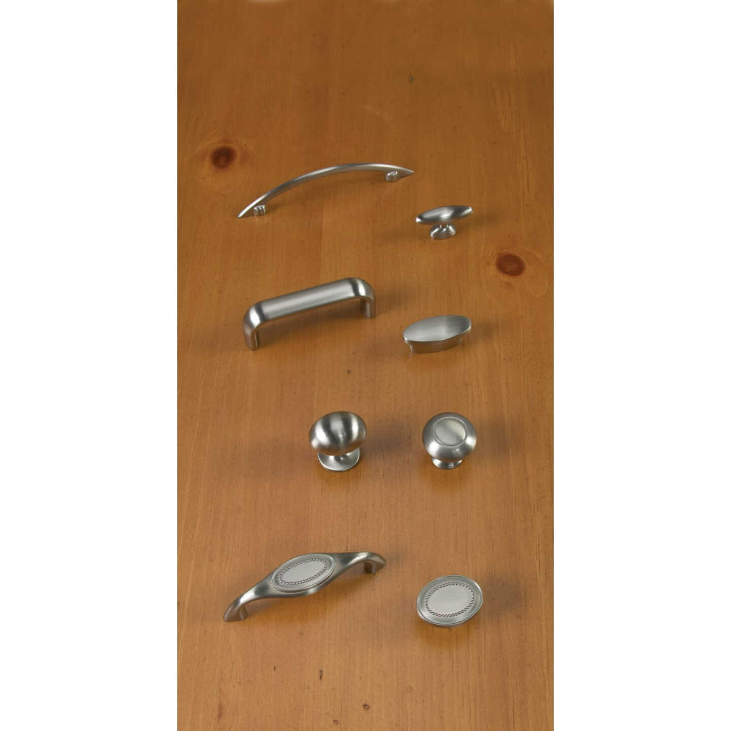 Amerock Everyday Heritage Oval Satin Nickel Cabinet Knob Image 2