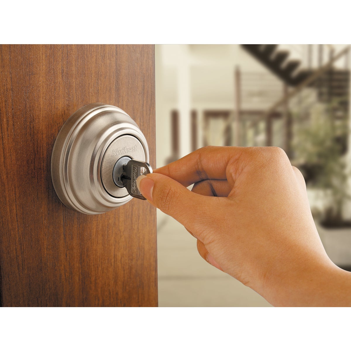 Kwikset Signature Series Juno Satin Nickel Deadbolt and Door Knob Combo Image 3