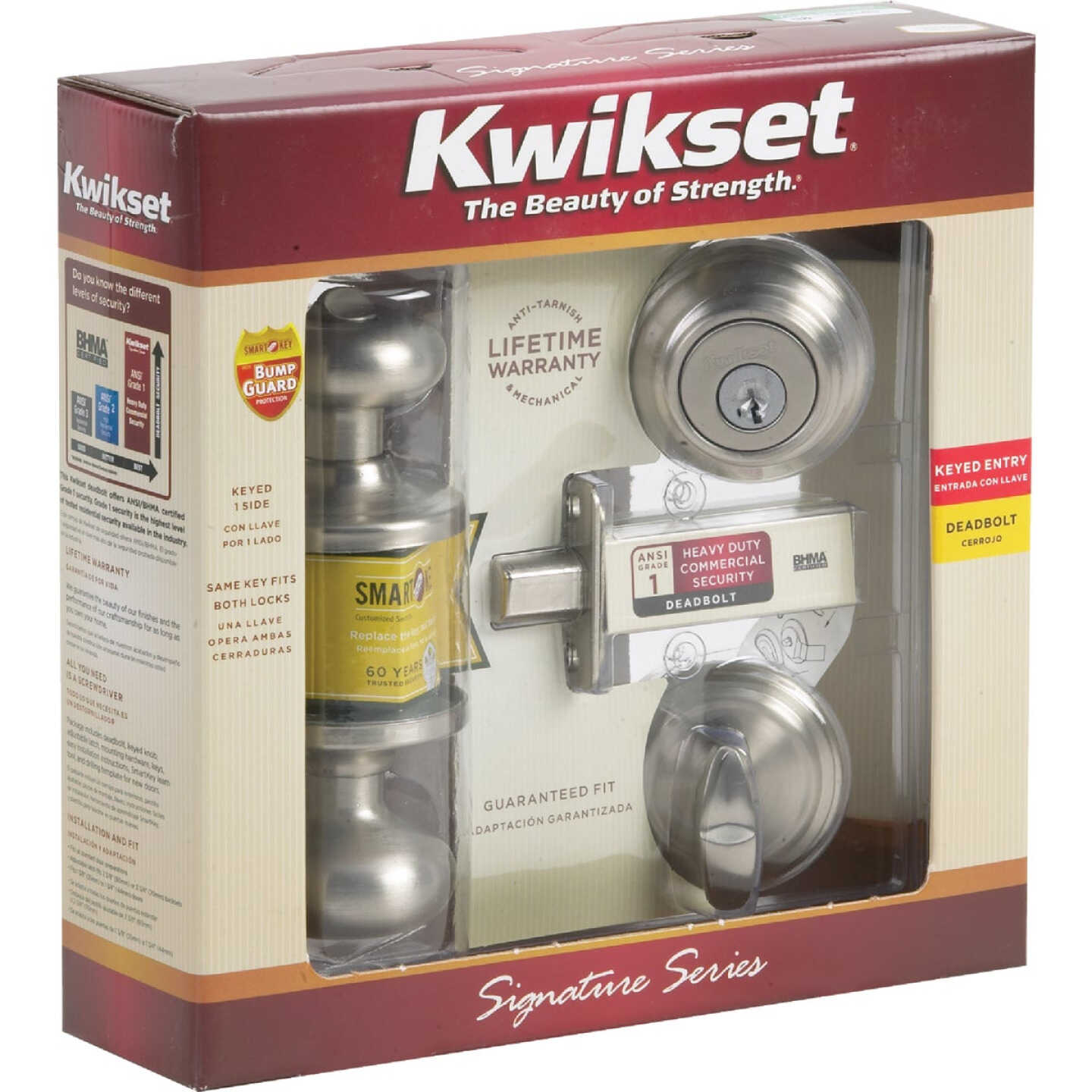 Kwikset Signature Series Juno Satin Nickel Deadbolt and Door Knob Combo Image 6
