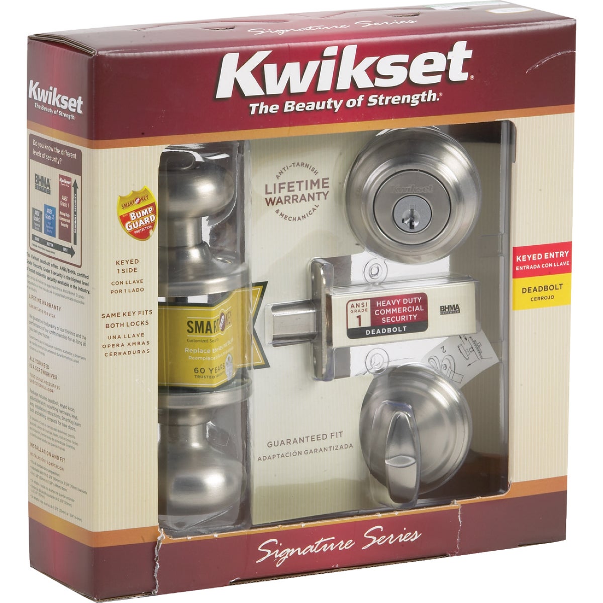Kwikset Signature Series Juno Satin Nickel Deadbolt and Door Knob Combo Image 7
