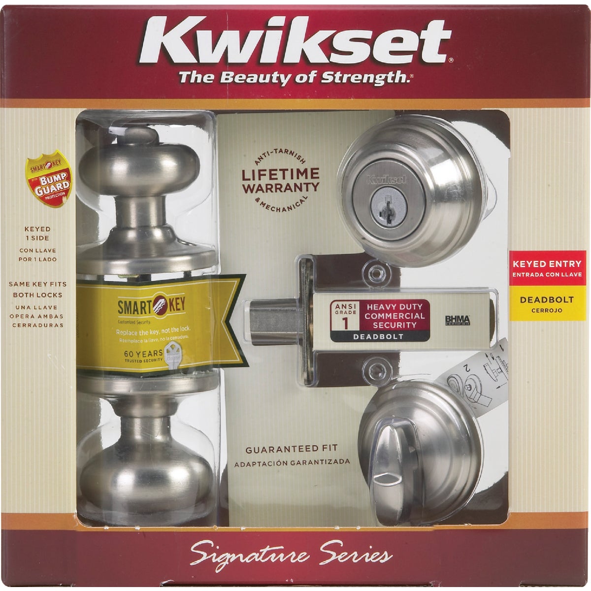 Kwikset Signature Series Juno Satin Nickel Deadbolt and Door Knob Combo Image 8