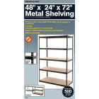 Z-Beam 48 In. x 72 In. x 24 In. Black Steel 5-Tier Shelving Image 3