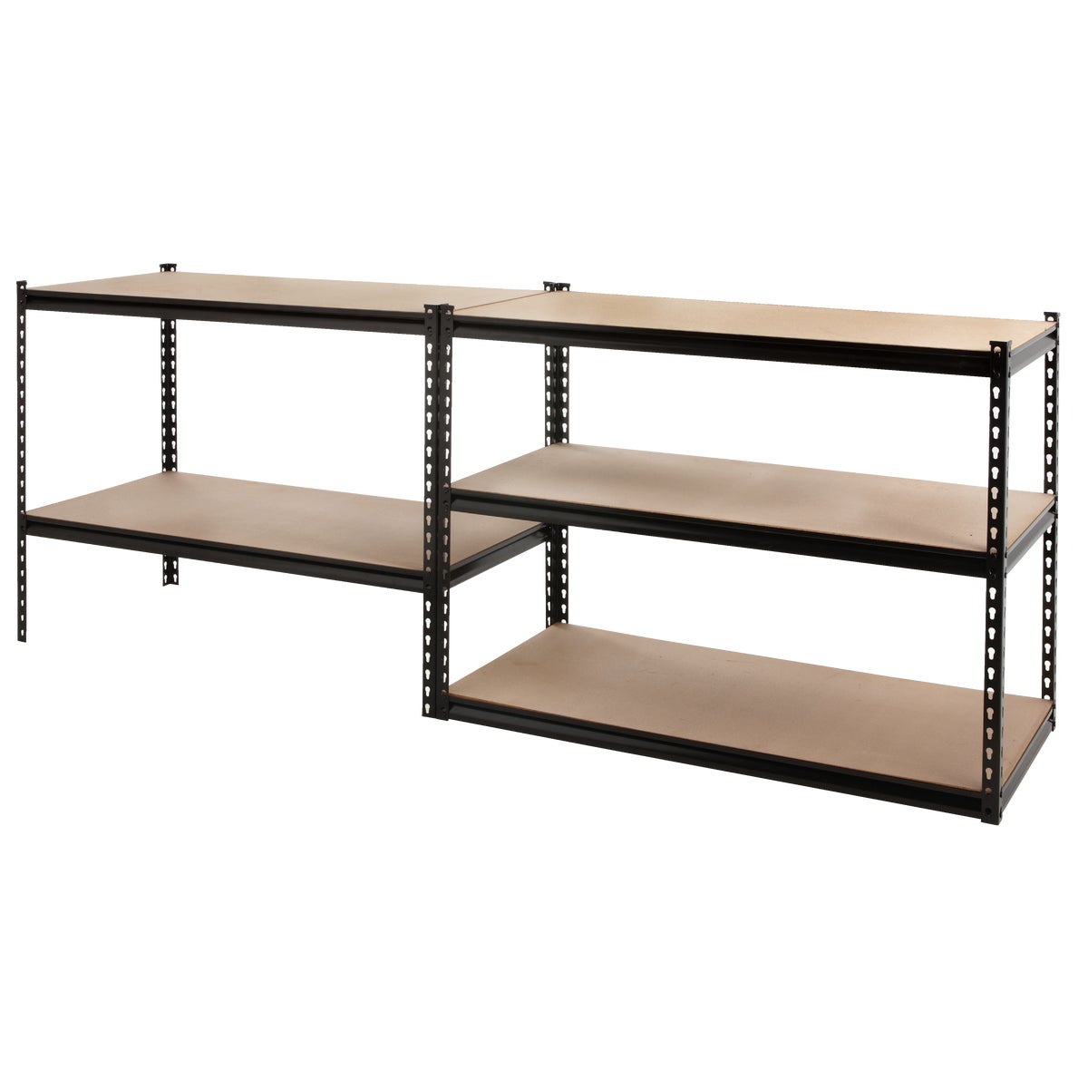 Z-Beam 48 In. x 72 In. x 24 In. Black Steel 5-Tier Shelving Image 5