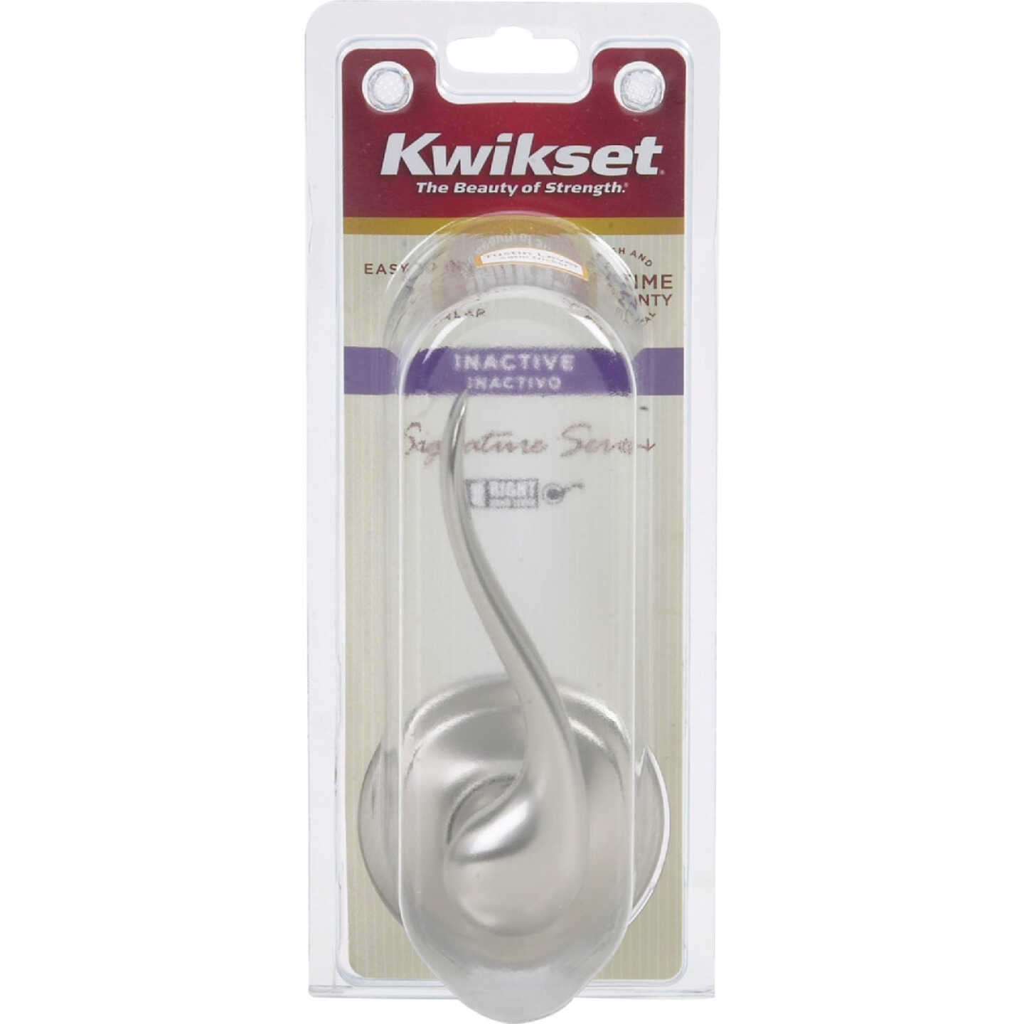 Kwikset Signature Series Satin Nickel Right-Hand Tustin Dummy Door Lever Image 2