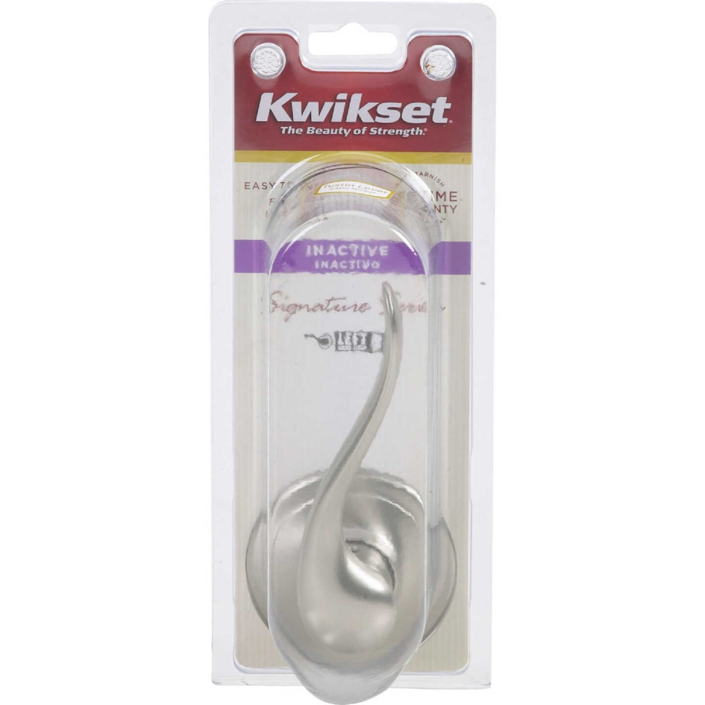 Kwikset Signature Series Satin Nickel Left-Hand Tustin Dummy Door Lever Image 2