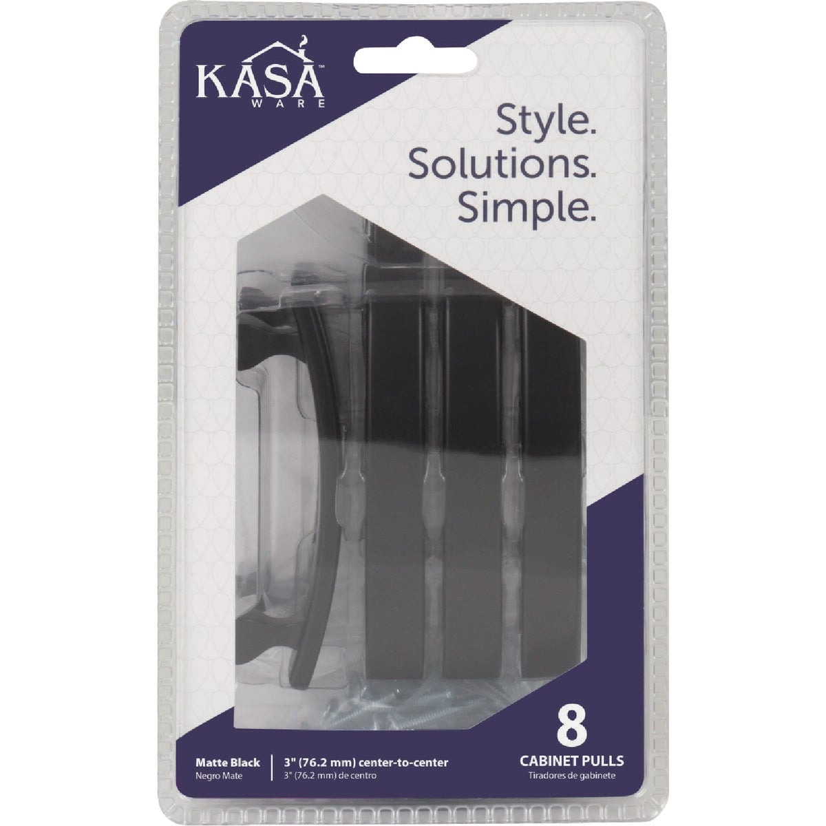 KasaWare 4 In. Overall Length Matte Black Flared Foot Square Pull (8-Pack) Image 2