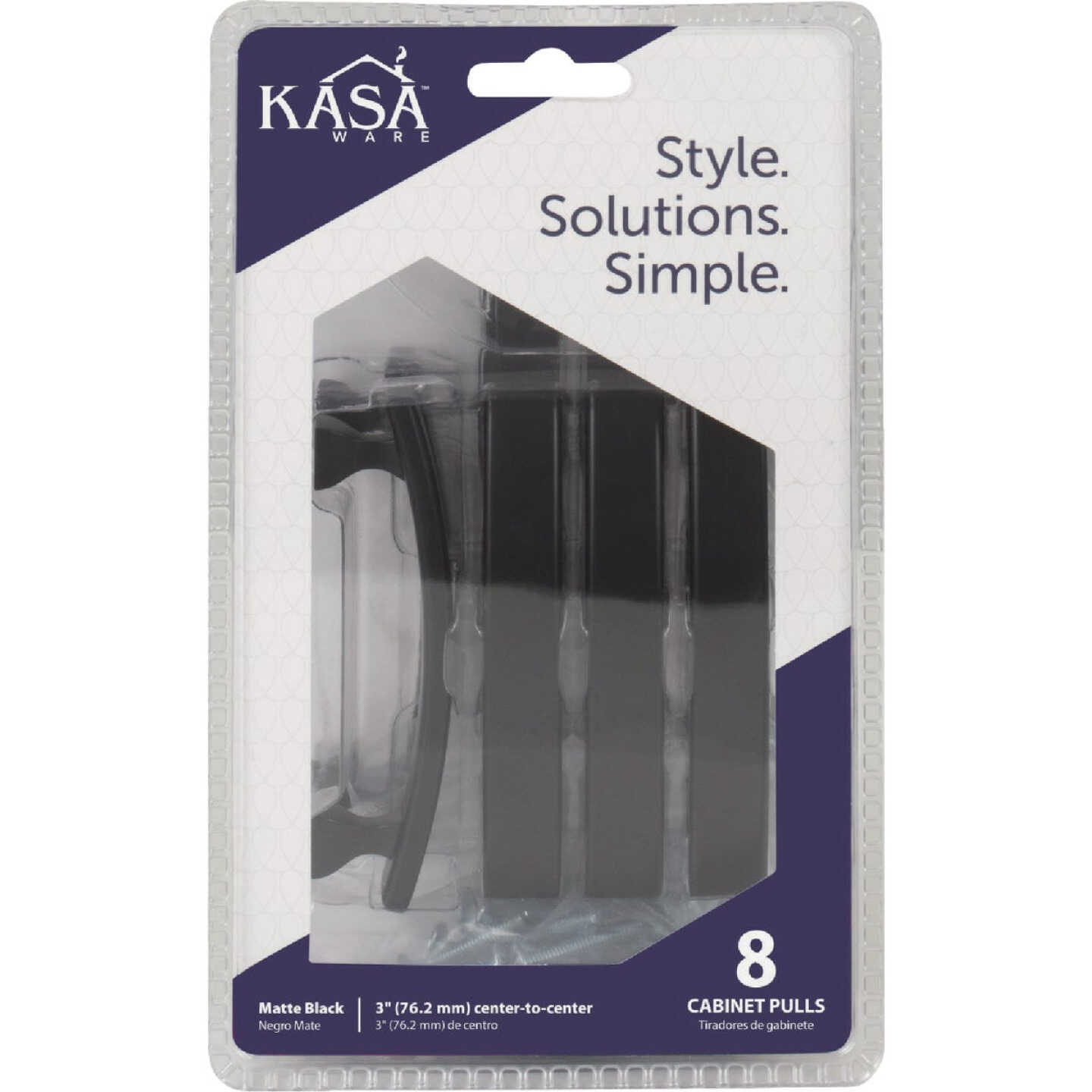 KasaWare 4 In. Overall Length Matte Black Flared Foot Square Pull (8-Pack) Image 2