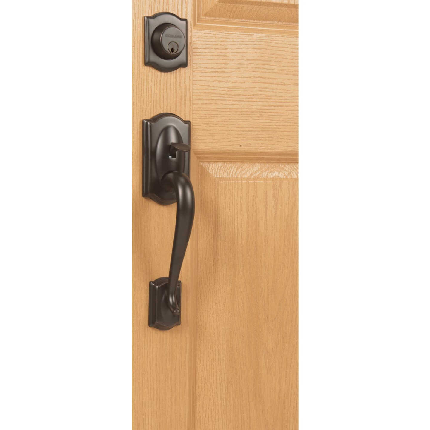 Schlage Aged Bronze Entry Door Handleset with Accent Lever Image 6