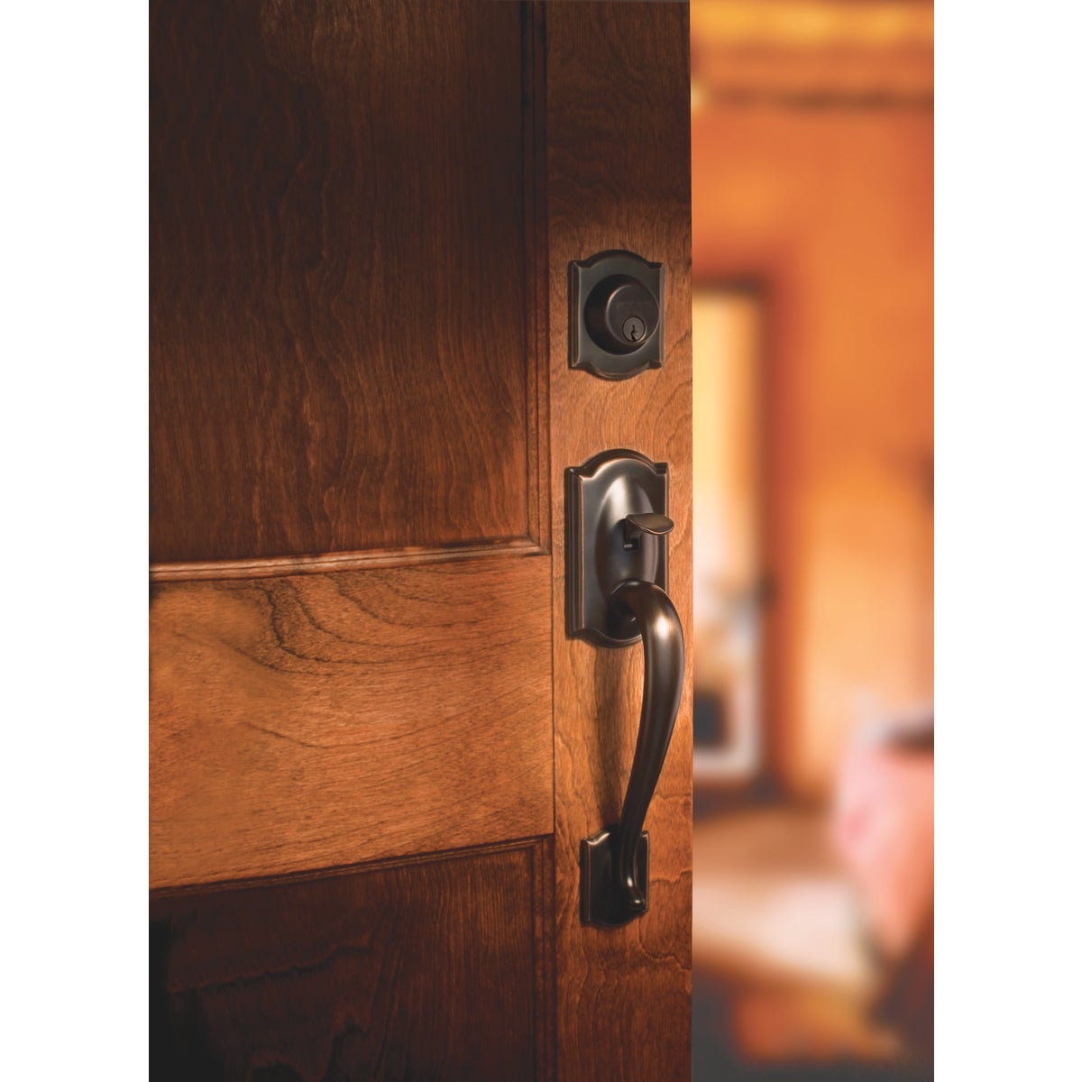 Schlage Aged Bronze Entry Door Handleset with Accent Lever Image 7