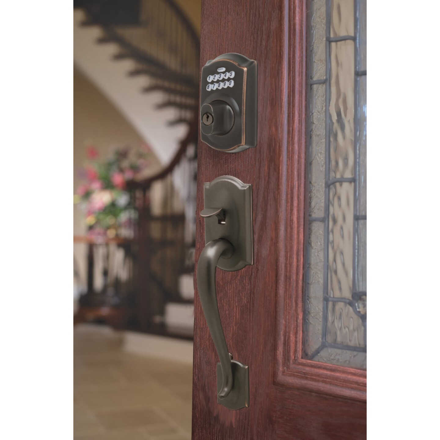 Schlage Aged Bronze Entry Door Handleset with Accent Lever Image 8