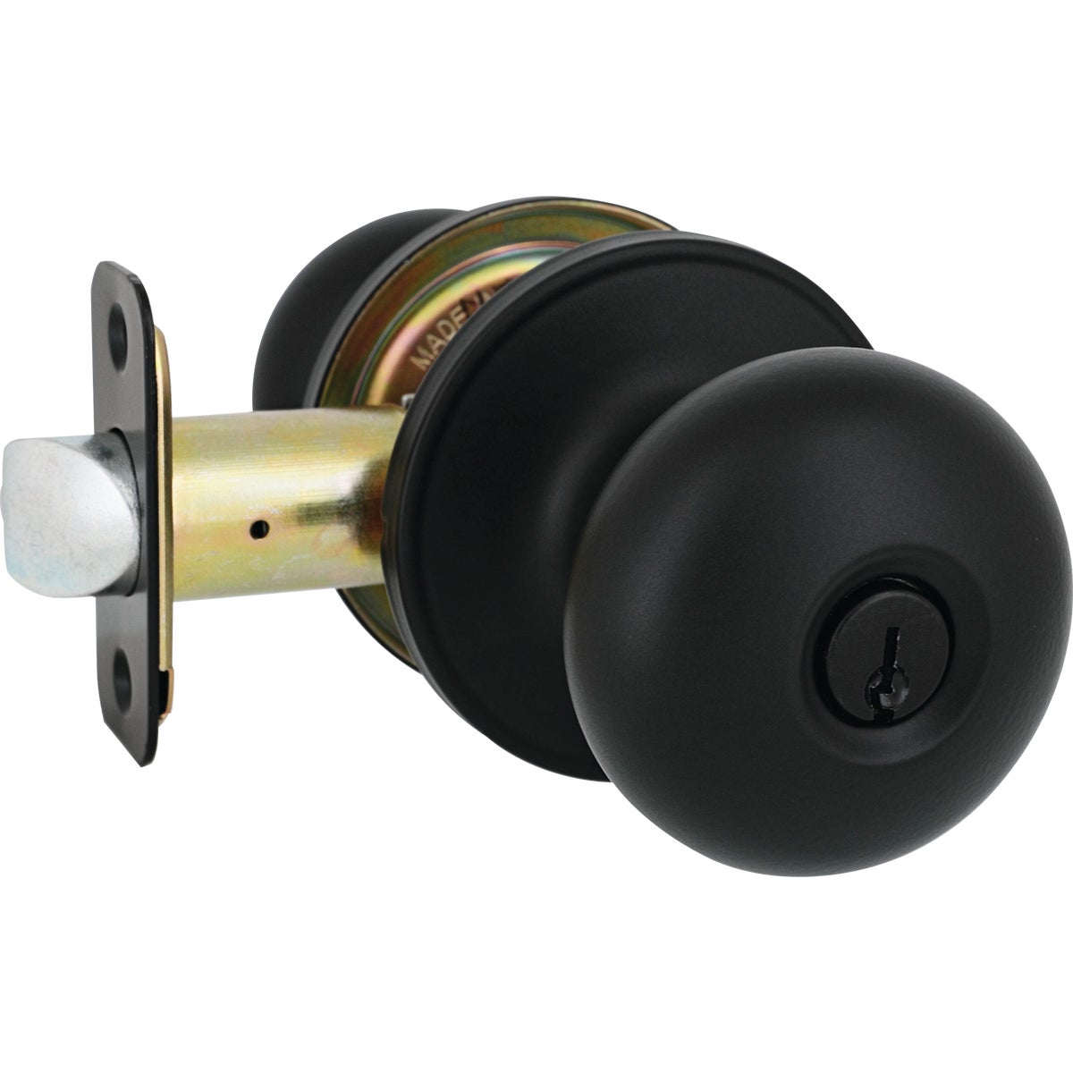 Steel Pro Matte Black Half Round Entry Knob Image 3