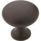Amerock Edona 1.25 In. Dia. Round Matte Black Cabinet Knob Image 1
