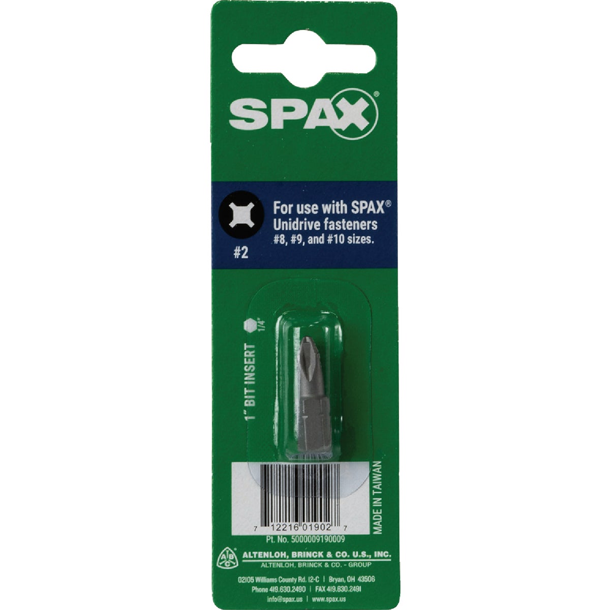 SPAX 1 In. #2 Unidrive (Combo Drive) Screwdriver Bit Image 2
