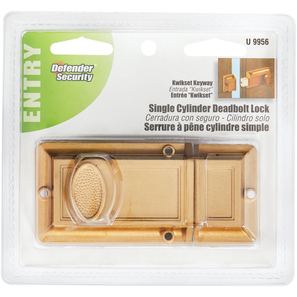 Defender Security Brass Night Lock Single Rim Deadlock Image 2