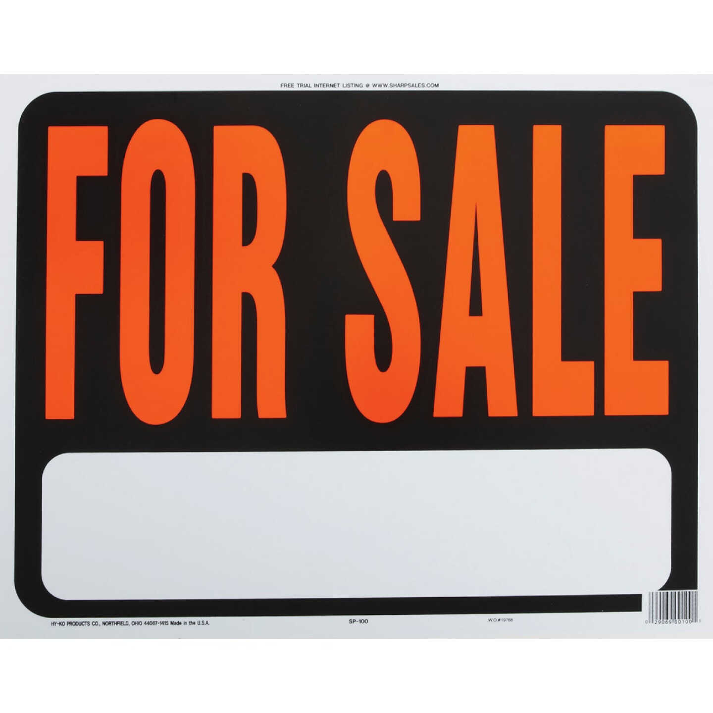 Hy-Ko 15x19 Heavy Gauge Plastic Sign, For Sale Image 1