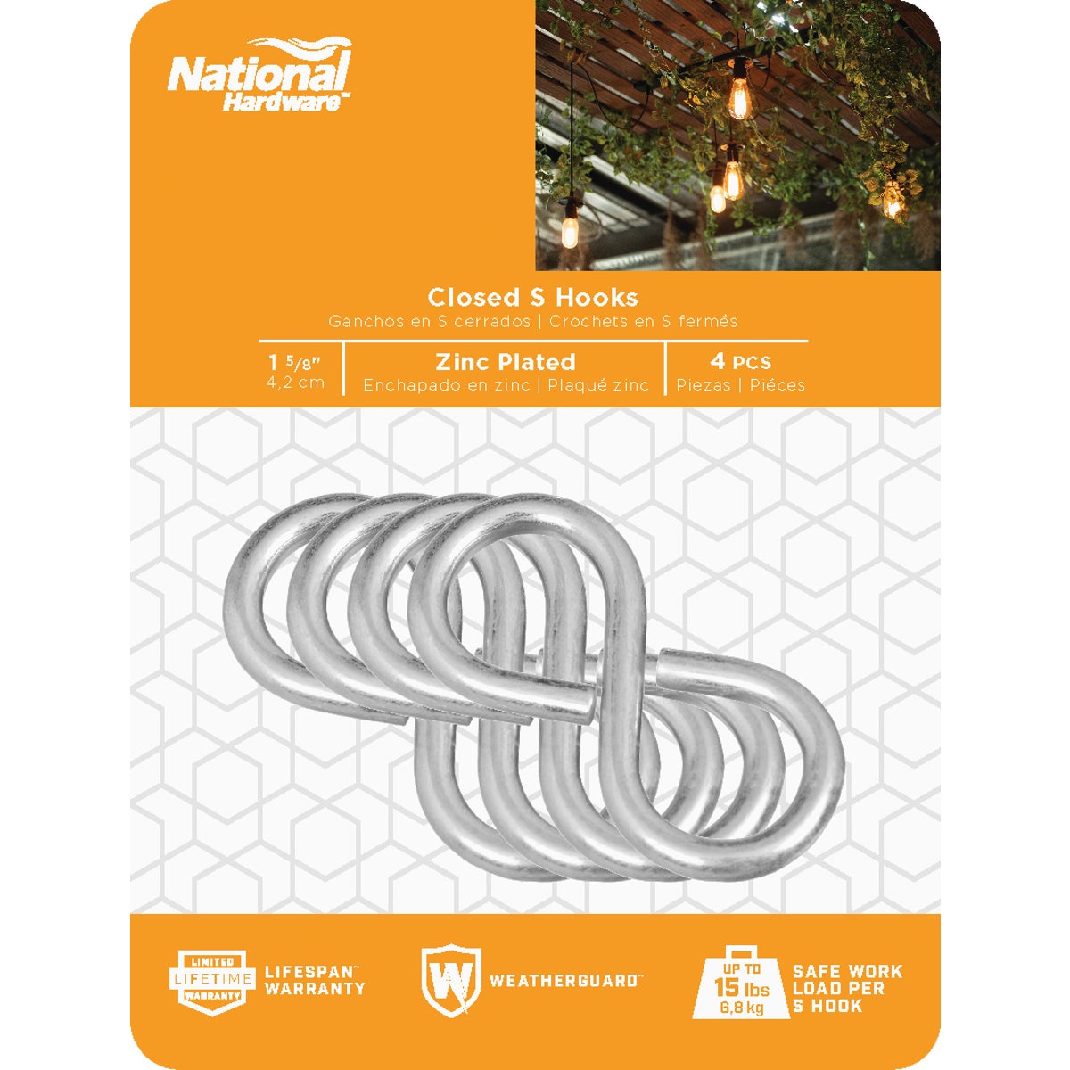 National Hardware 1-5/8 In. Zinc Light Closed S Hook (4-Count) Image 2